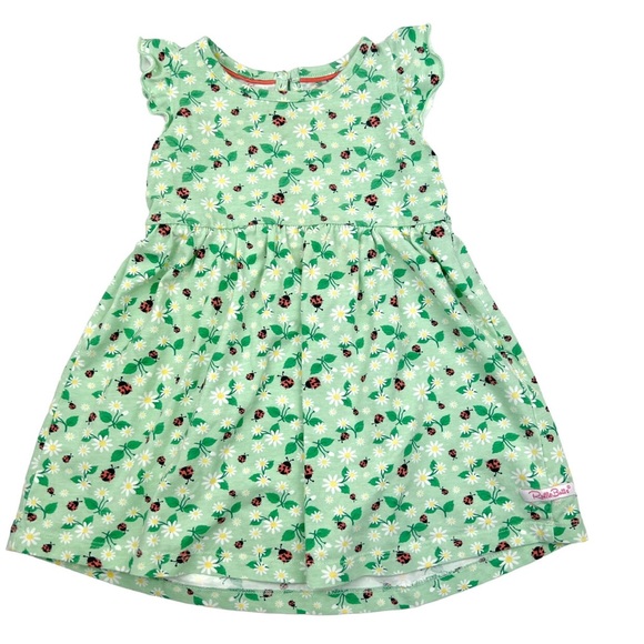 Children's Ladybug Print Ruffle Trim Casual Dress
